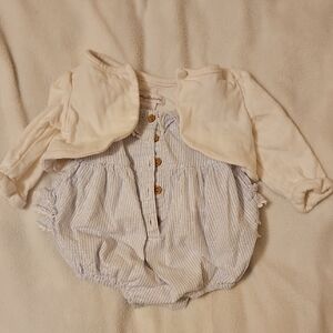 Tommy Bahama Cream and Blue Jumpsuit